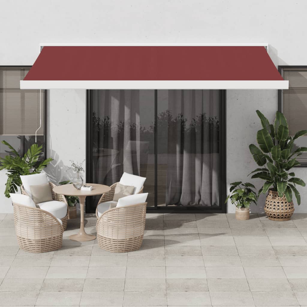 VidaXL Auvent extensible automatiquement 450x300 cm rouge bordeaux