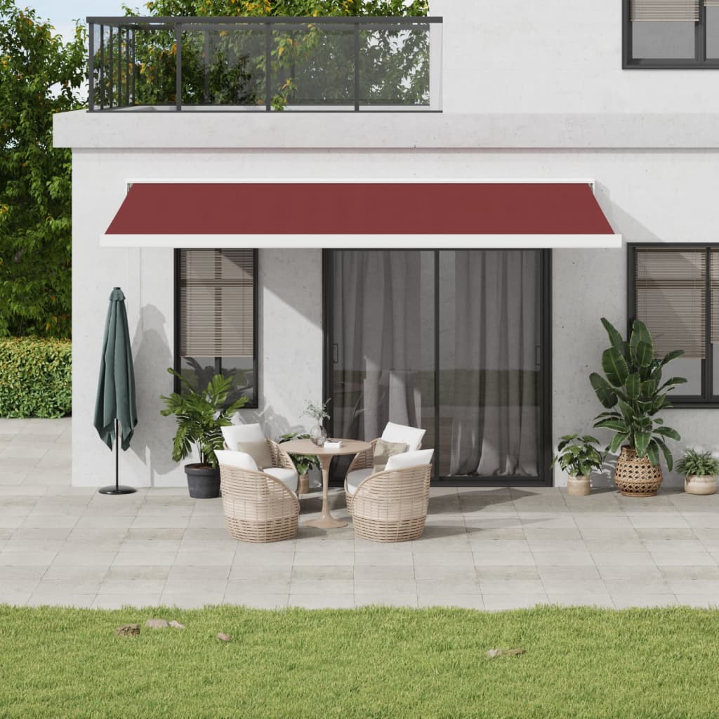 VidaXL Auvent extensible automatiquement 500x300 cm rouge bordeaux