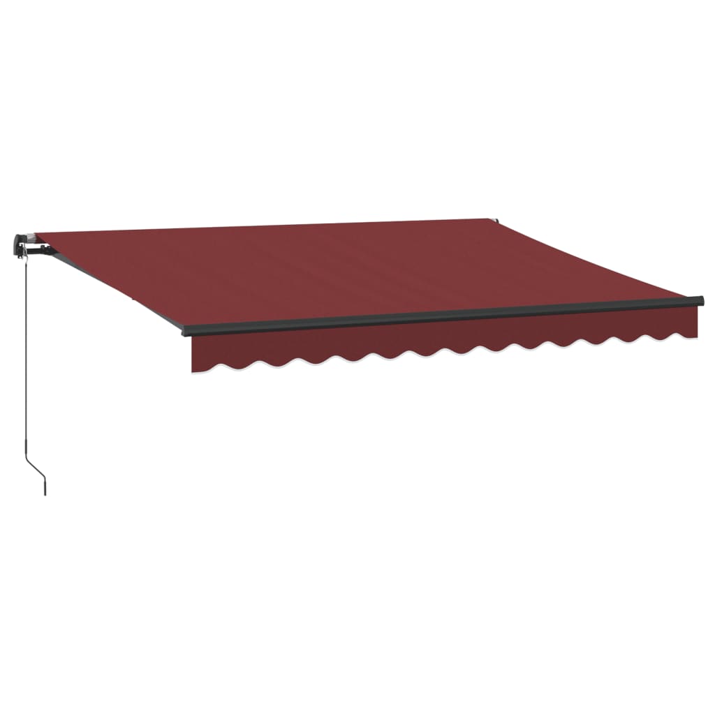 VidaXL Auvent extensible manuellement avec LED 350x250 cm rouge bordeaux
