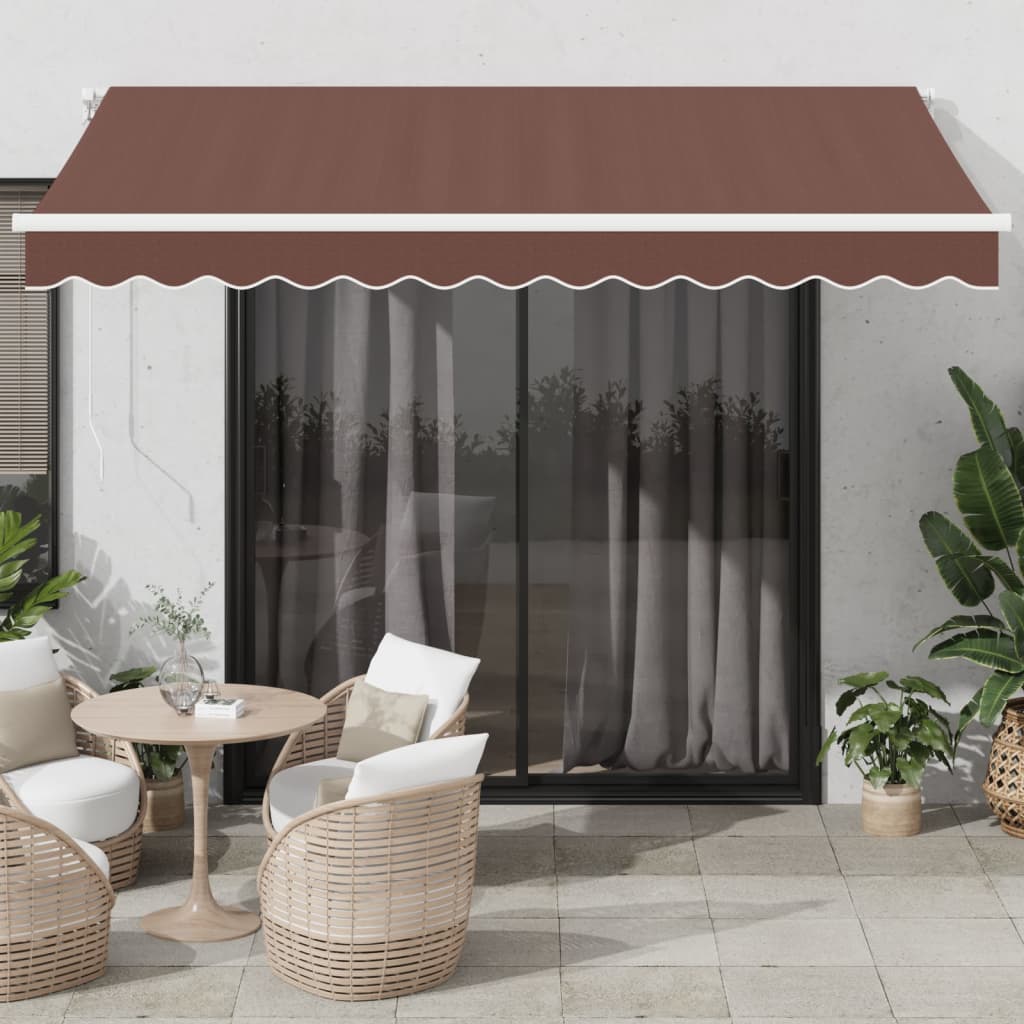 VidaXL Auvent extensible automatiquement avec LED 350x250 cm marron