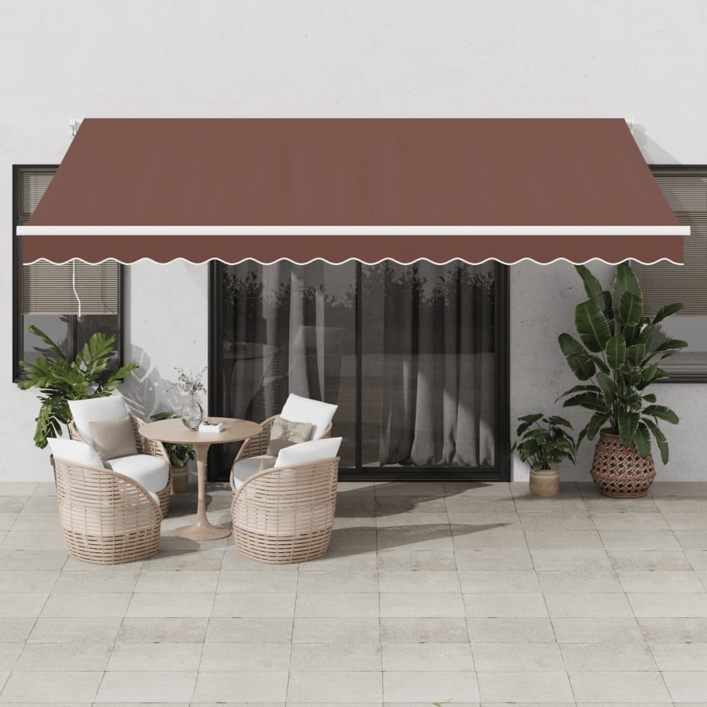 VidaXL Auvent extensible automatiquement avec LED 450x350 cm marron