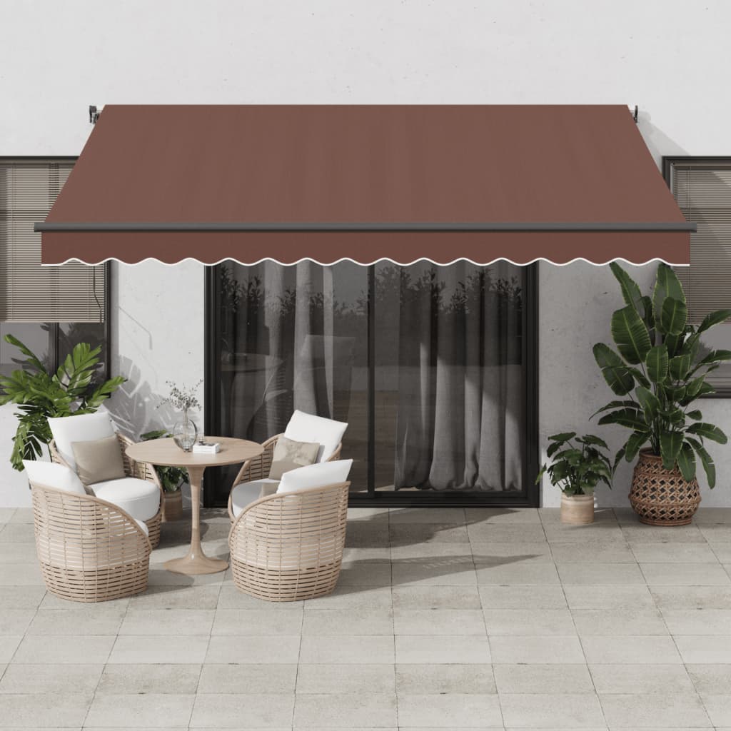 VidaXL Auvent extensible manuellement 400x350 cm marron