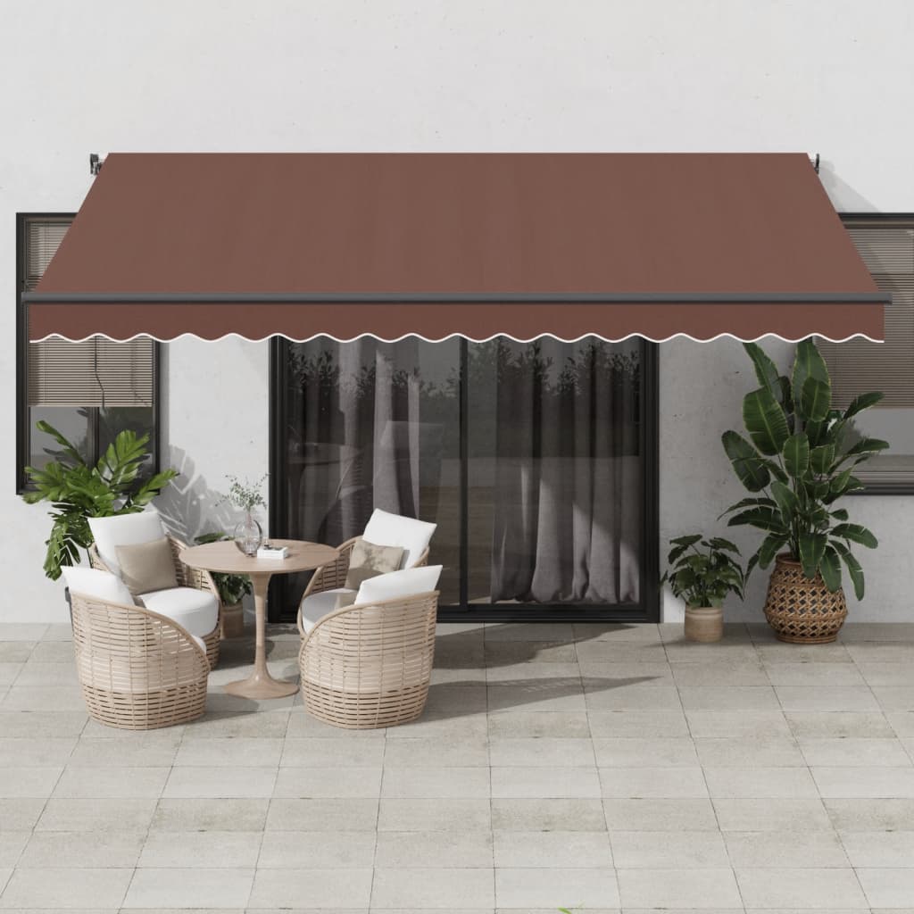 VidaXL Auvent extensible manuellement 450x350 cm marron