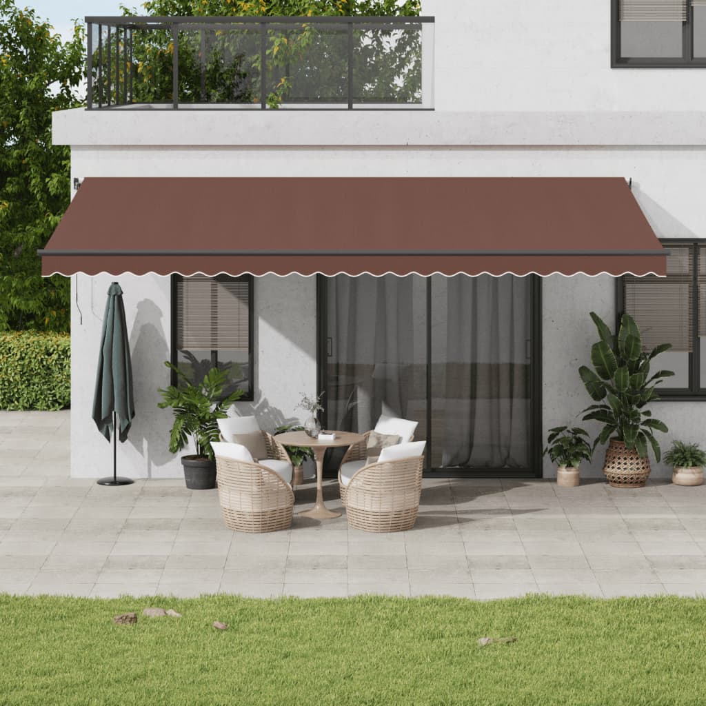 VidaXL Auvent extensible automatiquement 600x350 cm marron