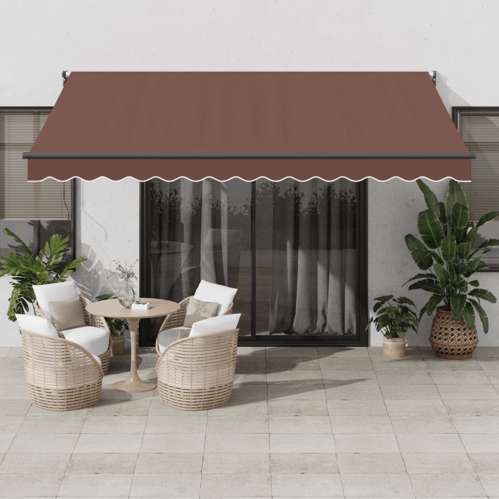 VidaXL Auvent extensible manuellement 400x300 cm marron