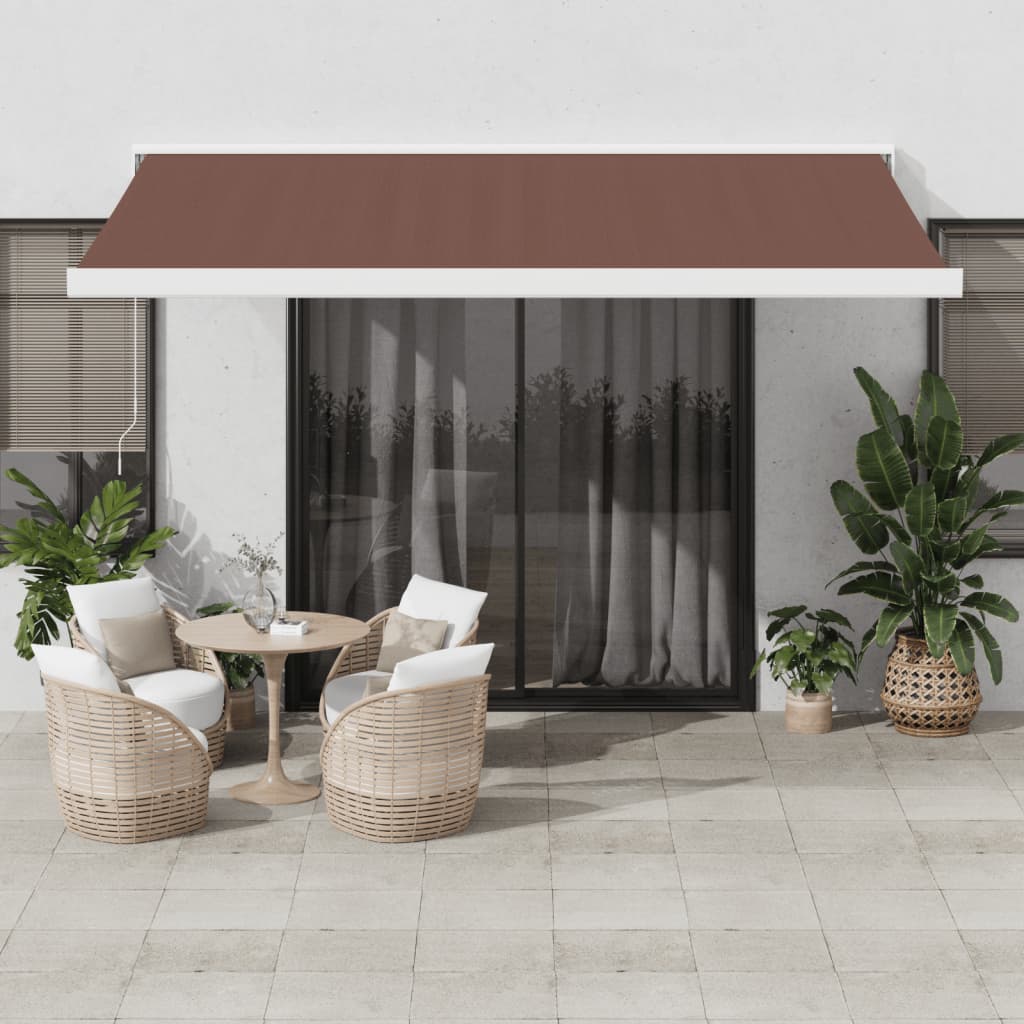 VidaXL Auvent extensible manuellement 450x300 cm marron