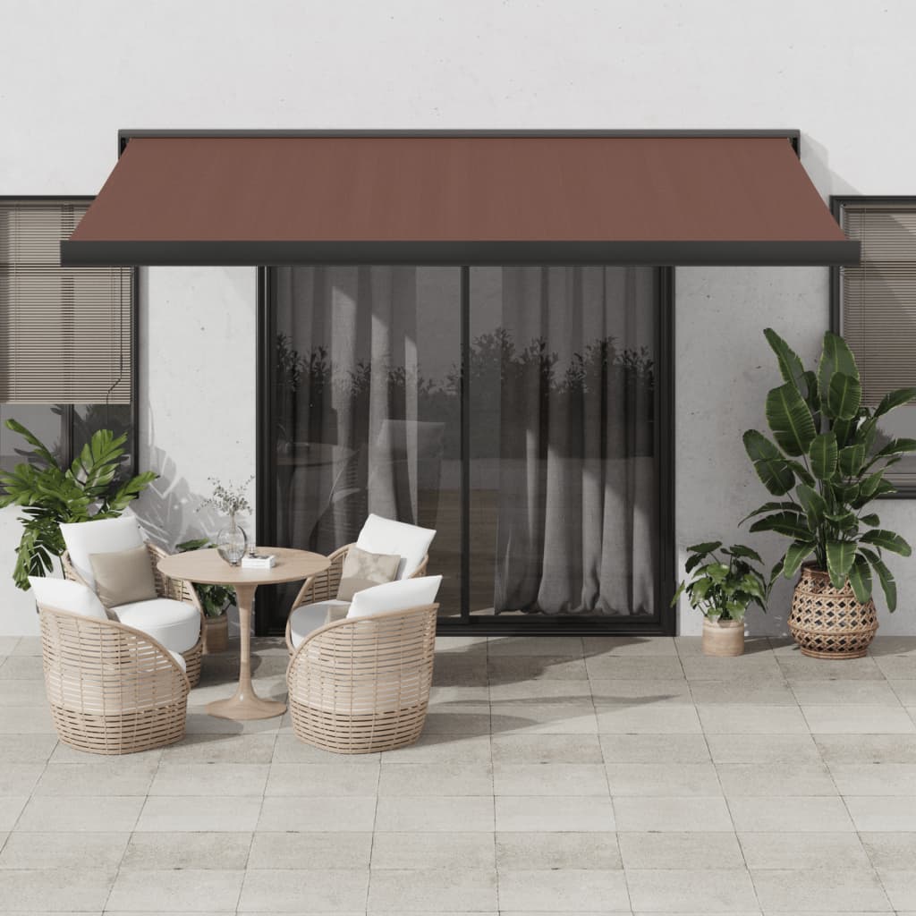 VidaXL Auvent extensible manuellement 400x300 cm marron