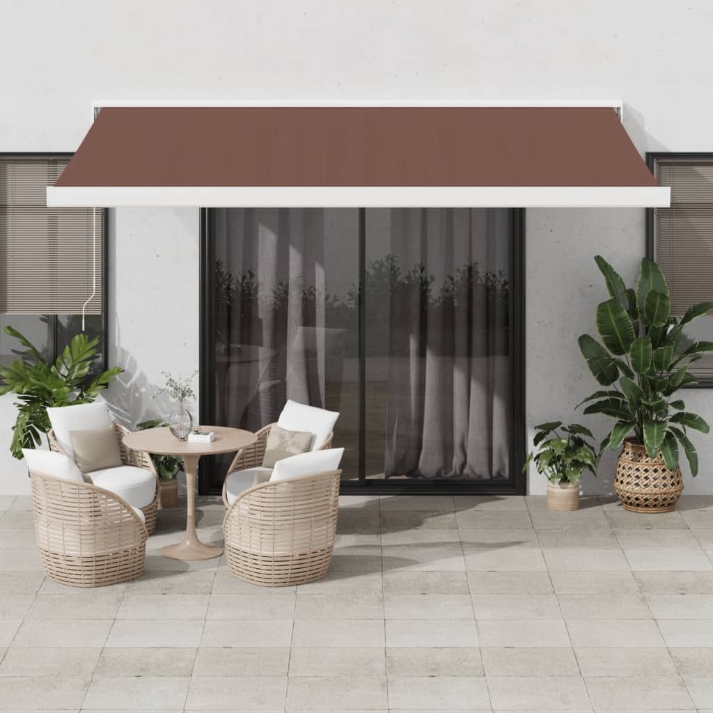 VidaXL Auvent extensible automatiquement 450x300 cm marron