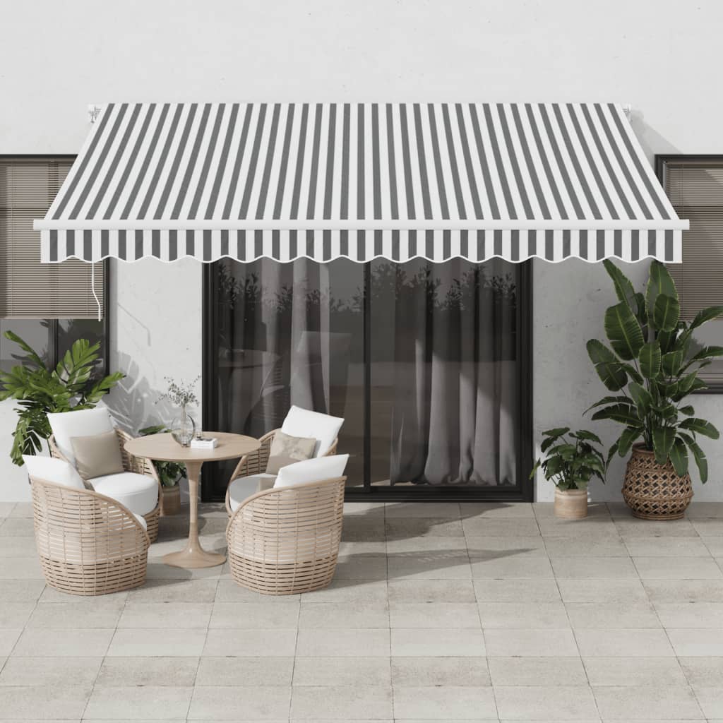 VidaXL Auvent extensible manuellement et LED 400x300 cm anthracite et blanc