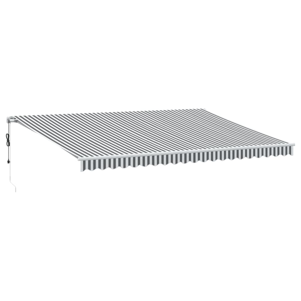 VidaXL Auvent à extension automatique LED 500x300 cm anthracite et blanc