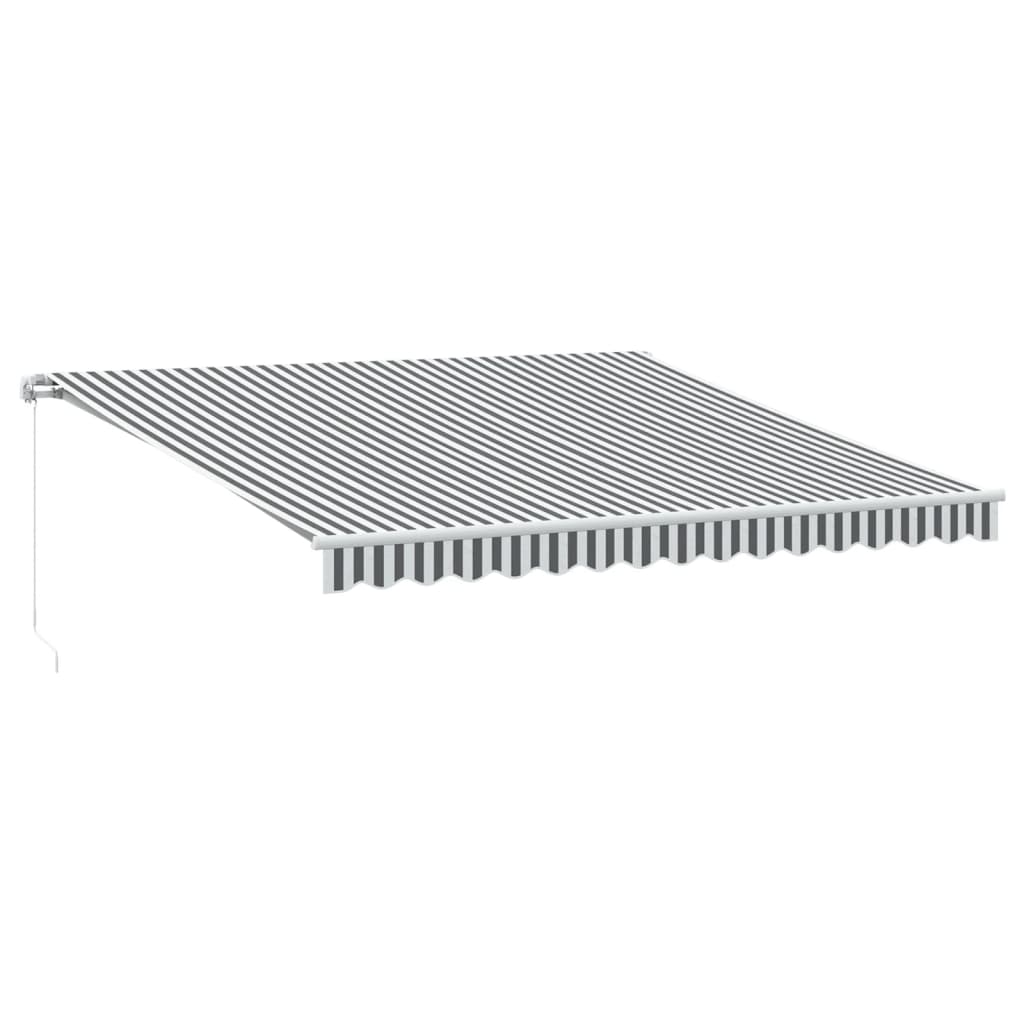 VidaXL Auvent extensible manuellement et LED 400x350 cm anthracite et blanc