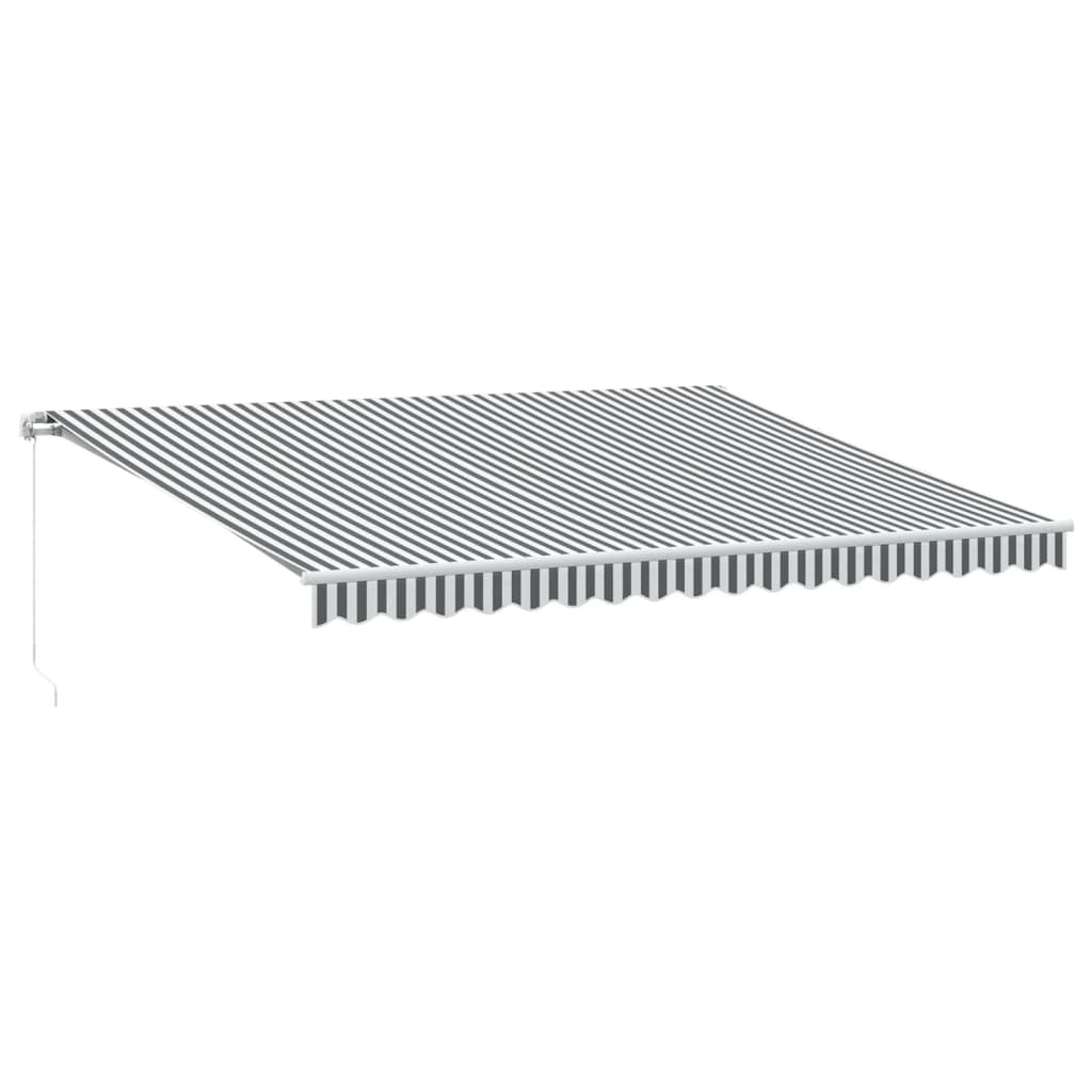 VidaXL Auvent extensible manuellement et LED 450x350 cm anthracite et blanc
