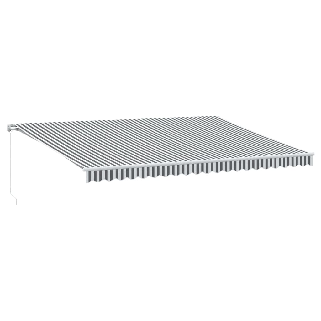 VidaXL Auvent extensible manuellement 500x350 cm anthracite et blanc