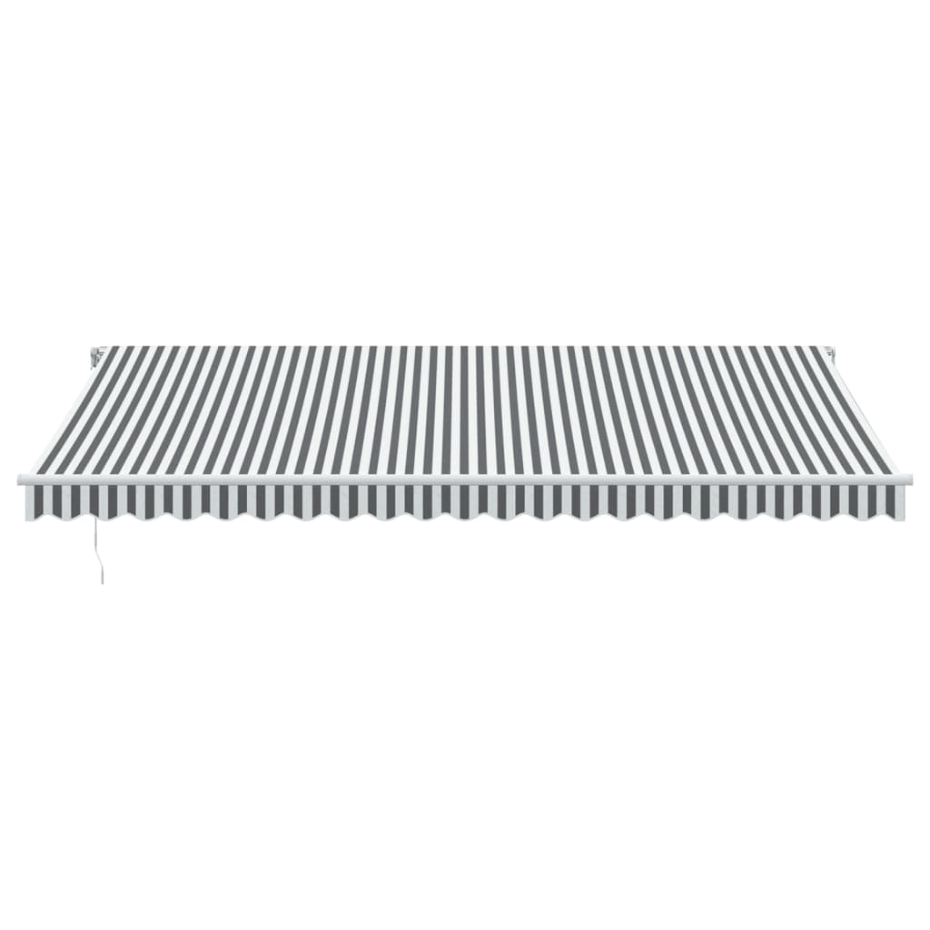 VidaXL Auvent extensible manuellement 500x350 cm anthracite et blanc