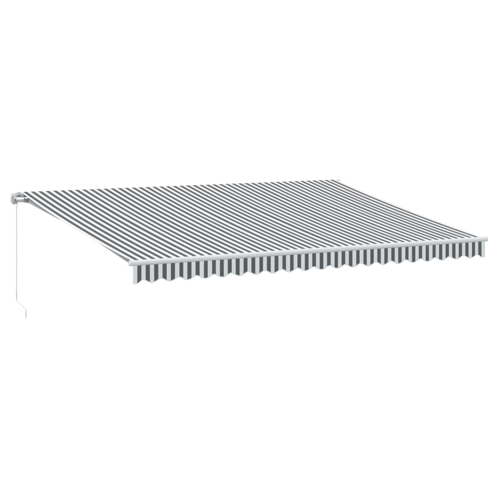 VidaXL Auvent extensible manuellement et LED 500x350 cm anthracite et blanc