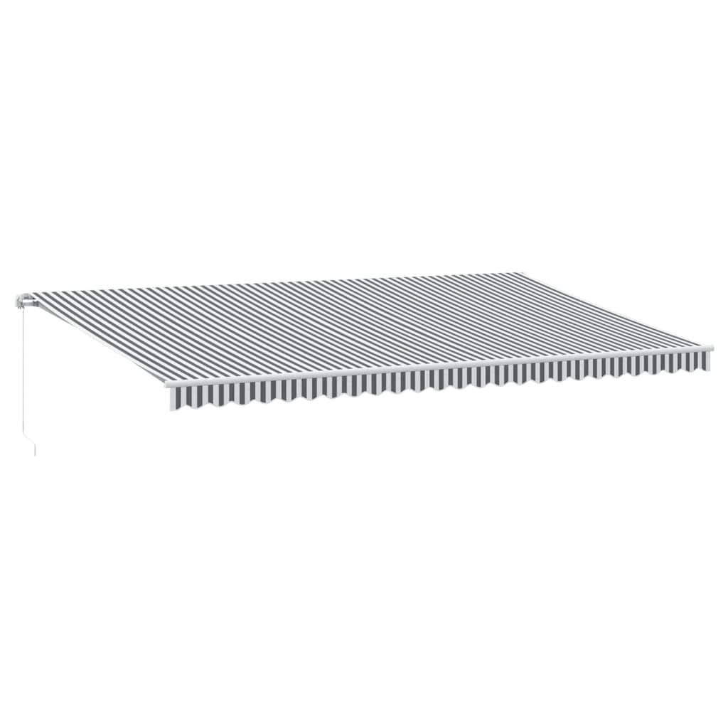 VidaXL Auvent extensible manuellement et LED 600x350 cm anthracite et blanc