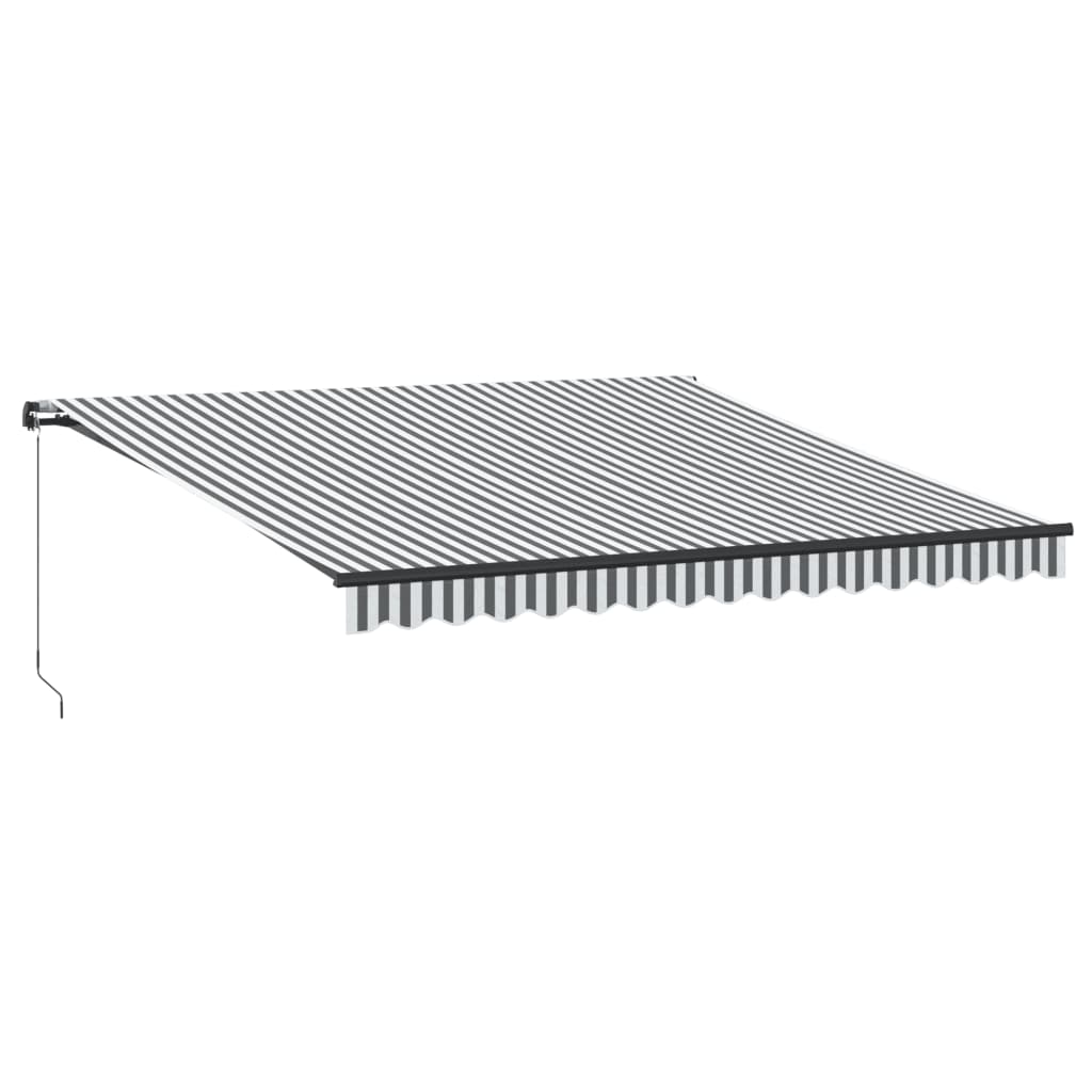 VidaXL Auvent extensible manuellement et LED 400x350 cm anthracite et blanc