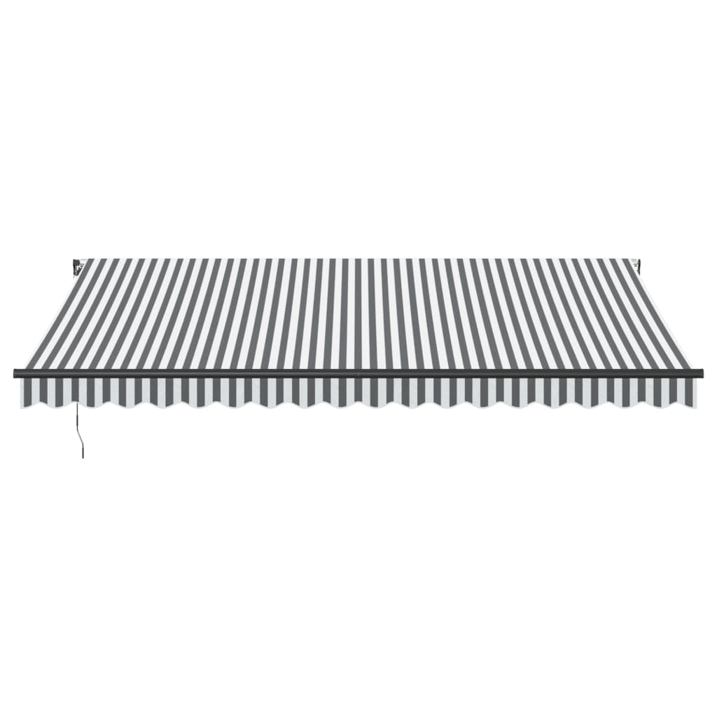 VidaXL Auvent extensible manuellement 450x350 cm anthracite et blanc