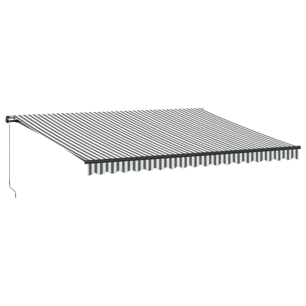 VidaXL Auvent extensible manuellement et LED 450x350 cm anthracite et blanc