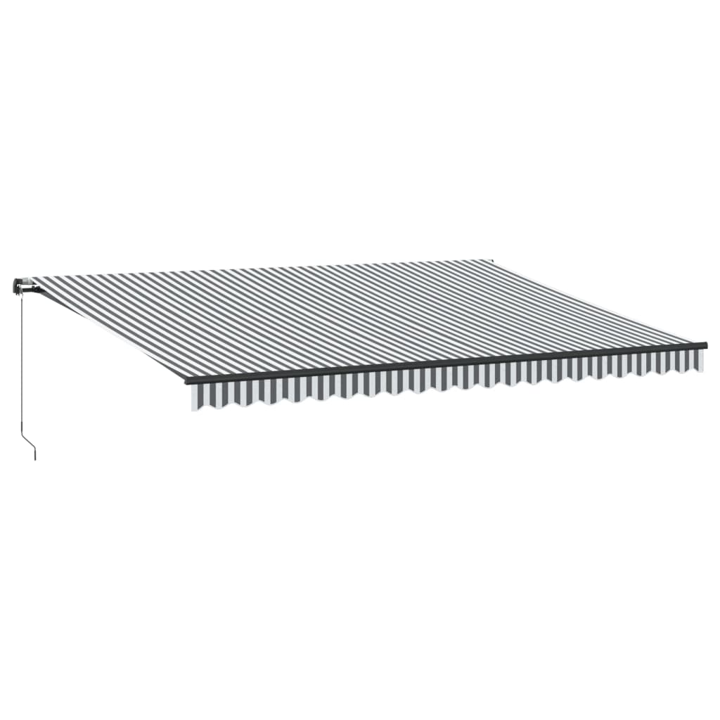 VidaXL Auvent extensible manuellement et LED 500x350 cm anthracite et blanc