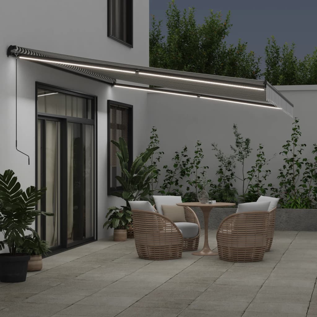 VidaXL Auvent extensible automatiquement 500x350 cm anthracite et blanc