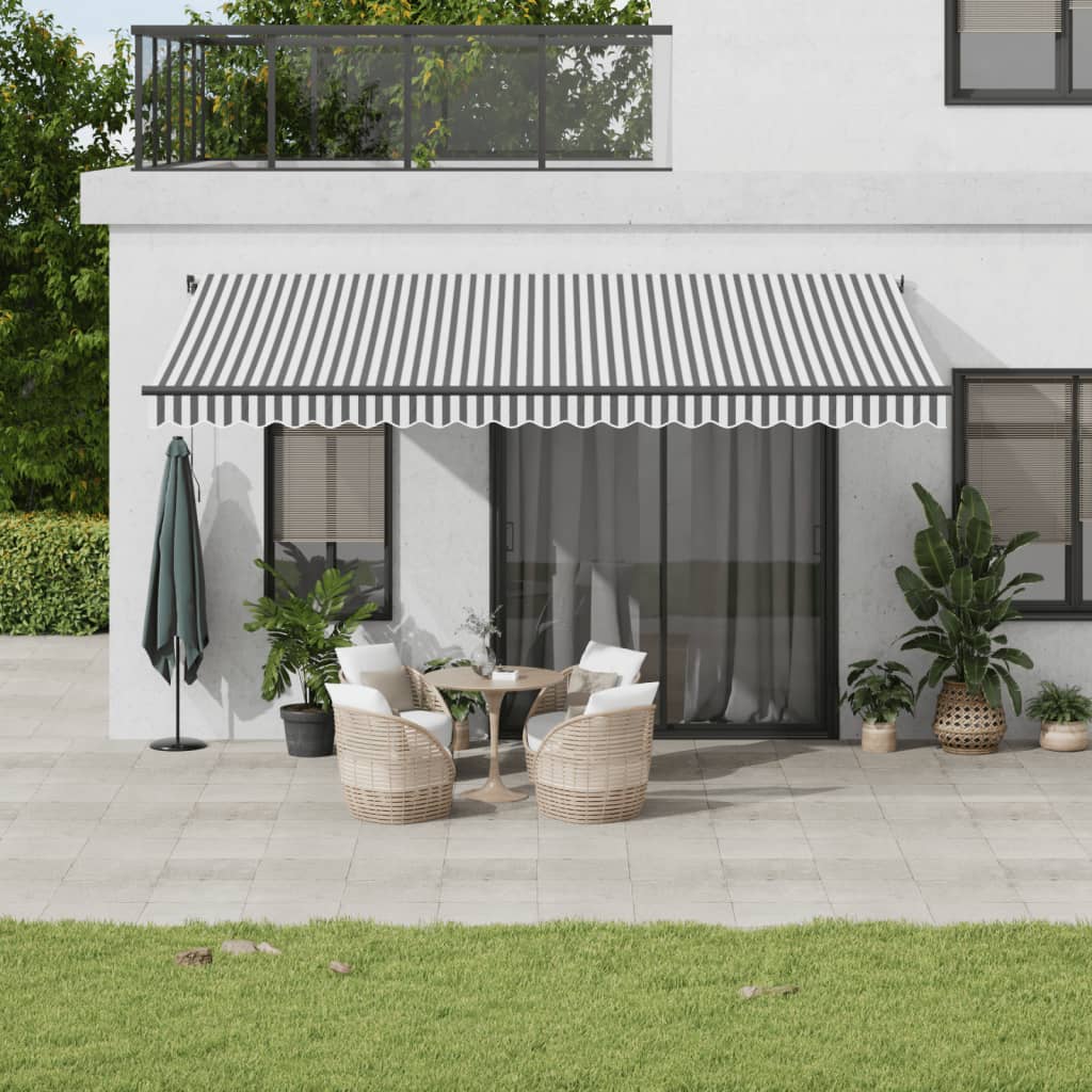 VidaXL Auvent extensible automatiquement 500x350 cm anthracite et blanc