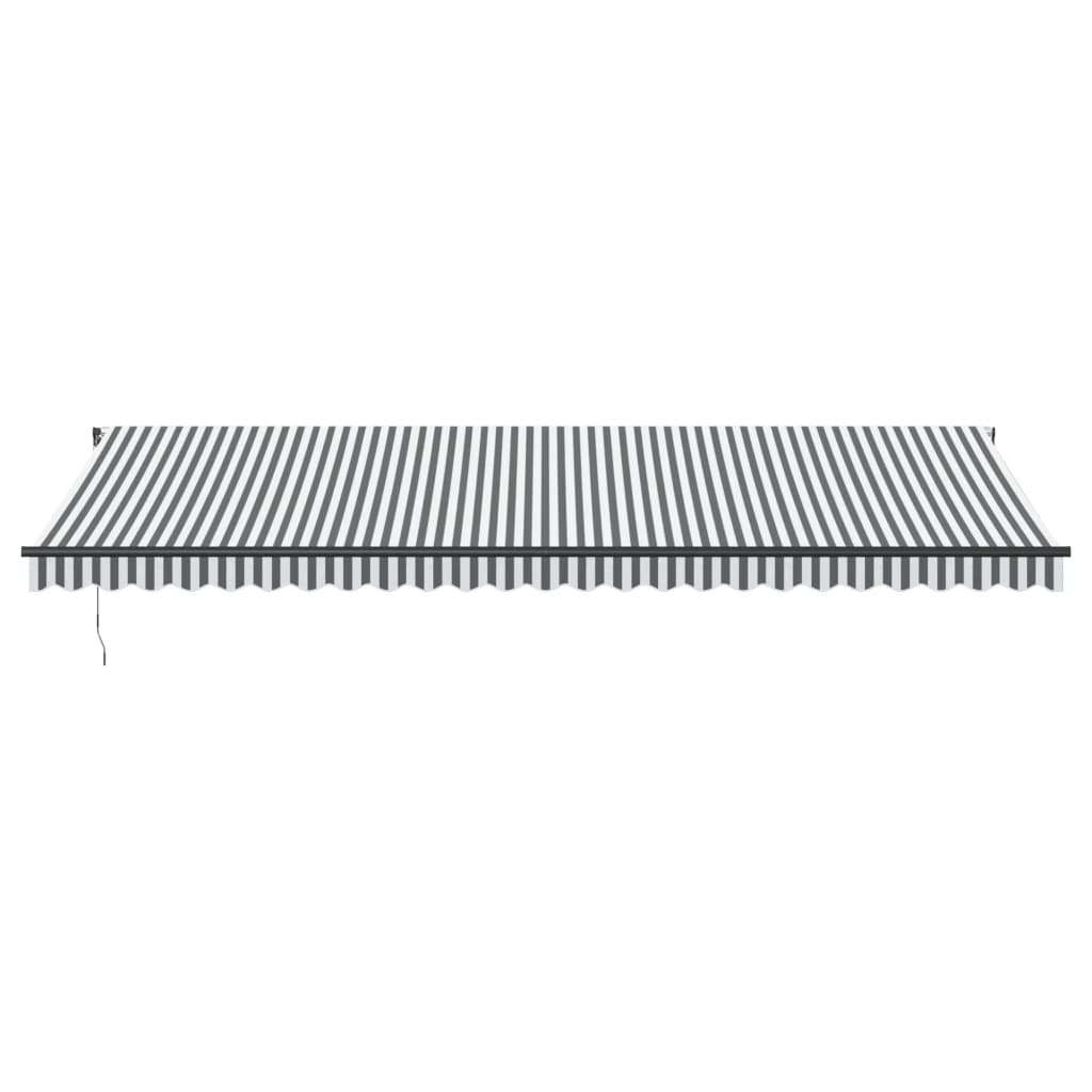 VidaXL Auvent extensible manuellement 600x350 cm anthracite et blanc