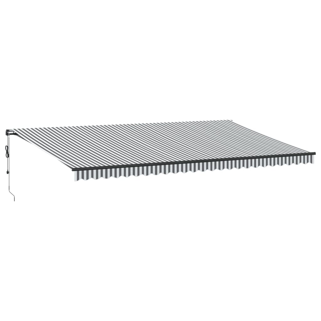 VidaXL Auvent à extension automatique 600x350 cm anthracite et blanc