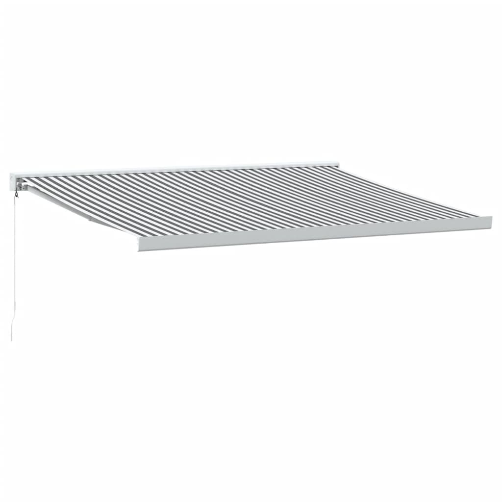 VidaXL Auvent extensible 4,5x3 m tissu et aluminium anthracite et blanc