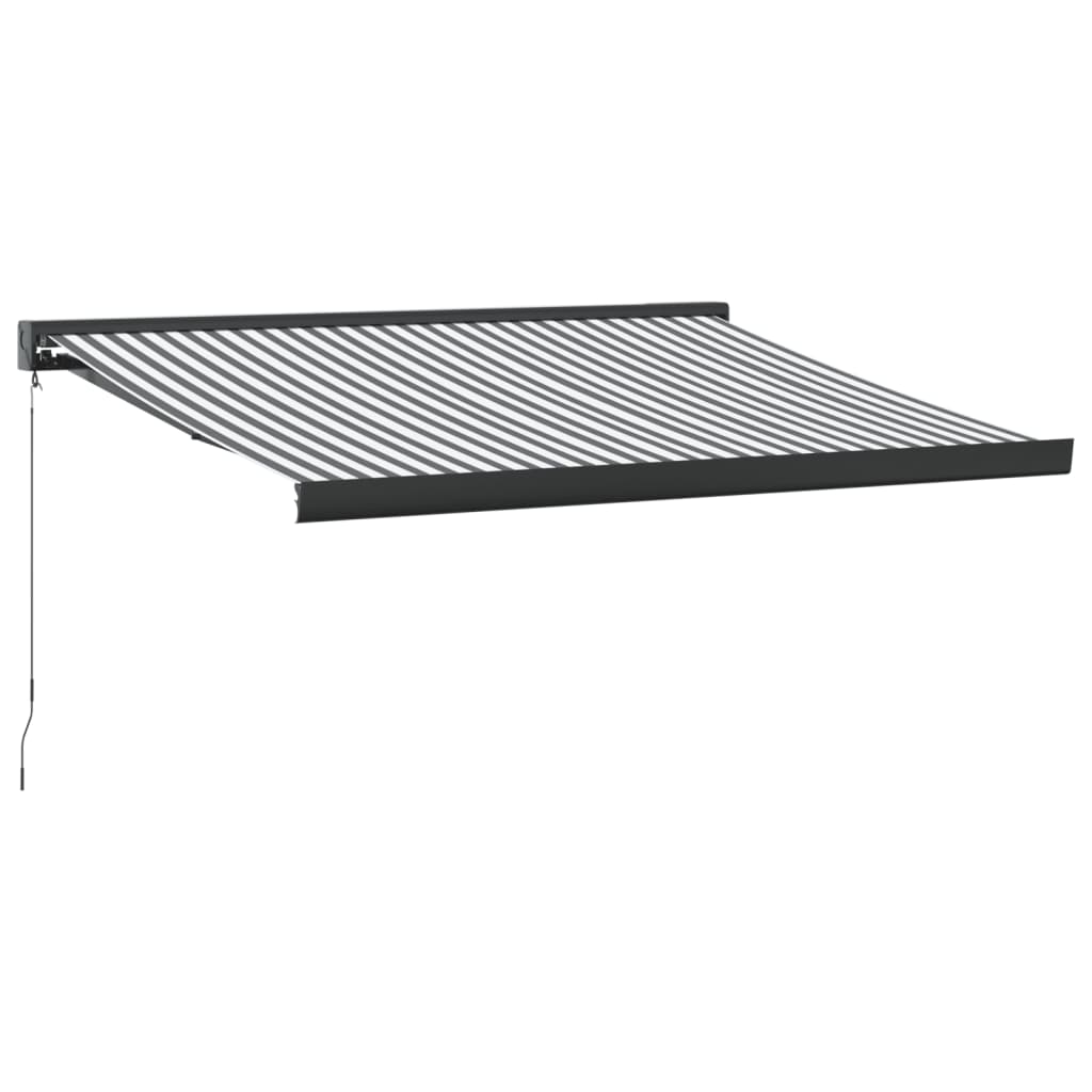 VidaXL Auvent extensible 3x2,5 m tissu et aluminium anthracite et blanc