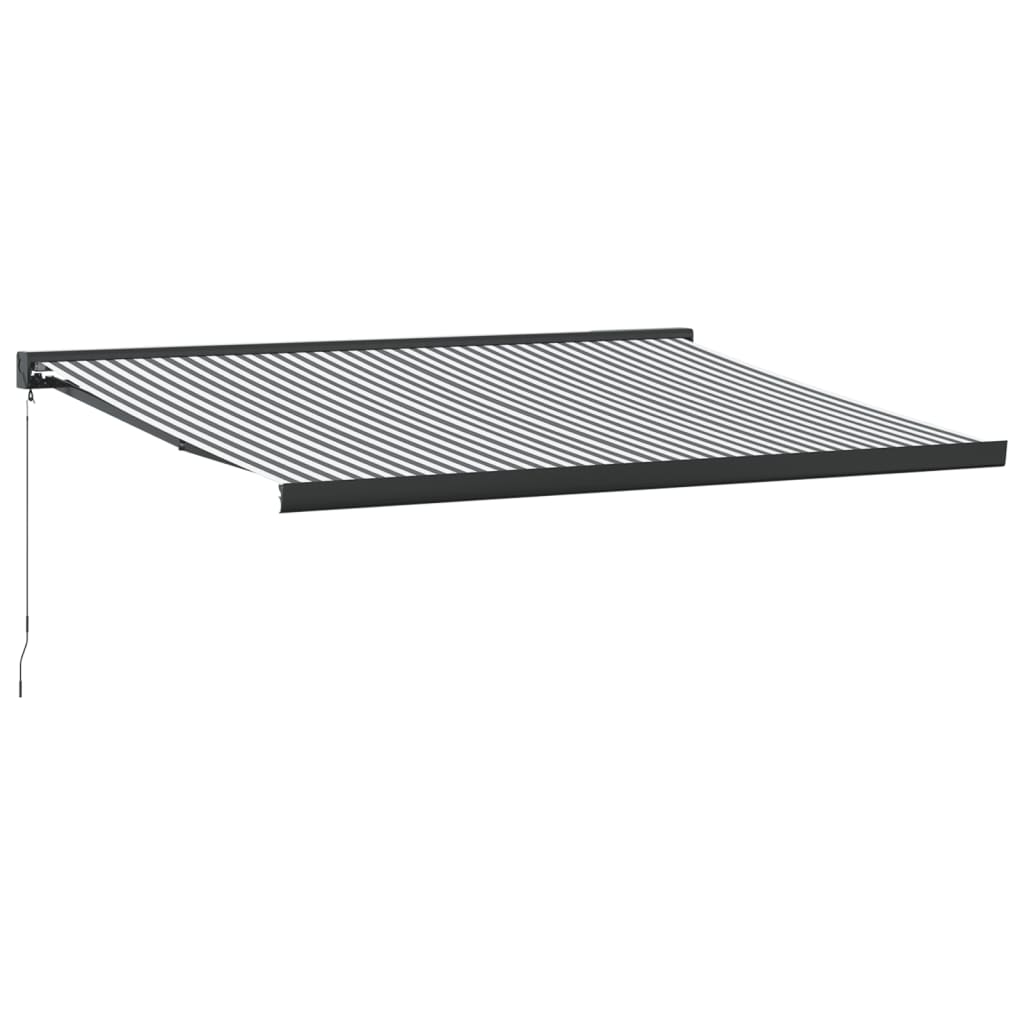 VidaXL Auvent extensible 4x3 m tissu et aluminium anthracite et blanc
