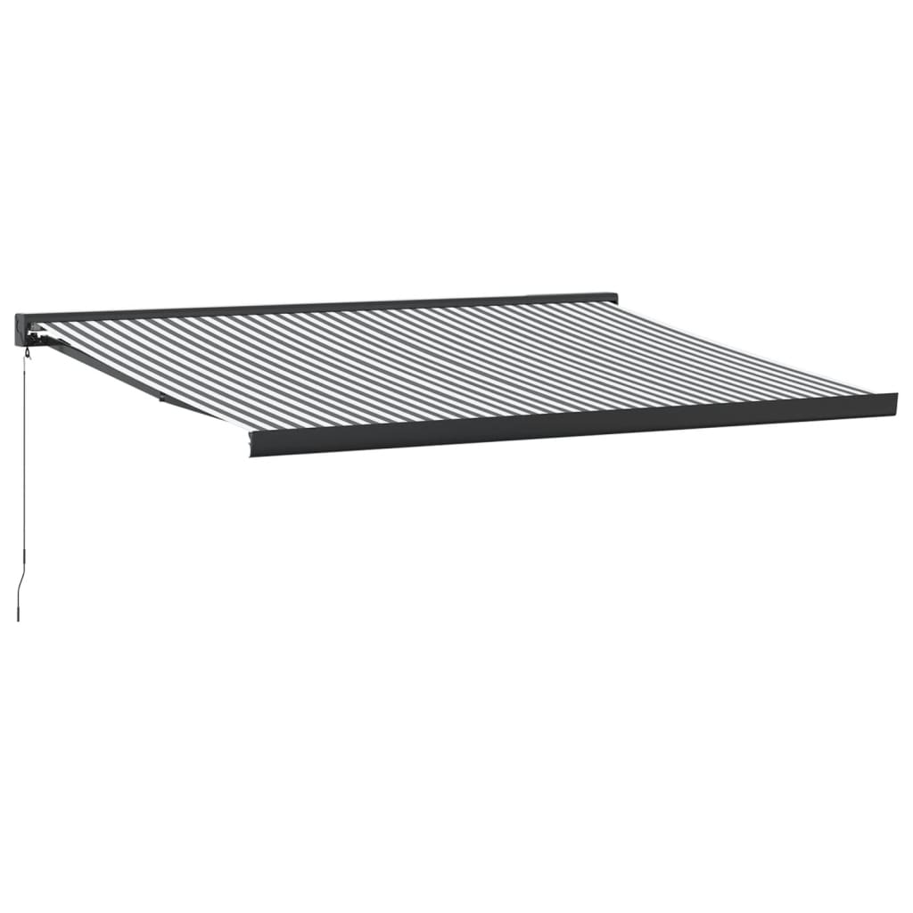 VidaXL Auvent extensible 4,5x3 m tissu et aluminium anthracite et blanc