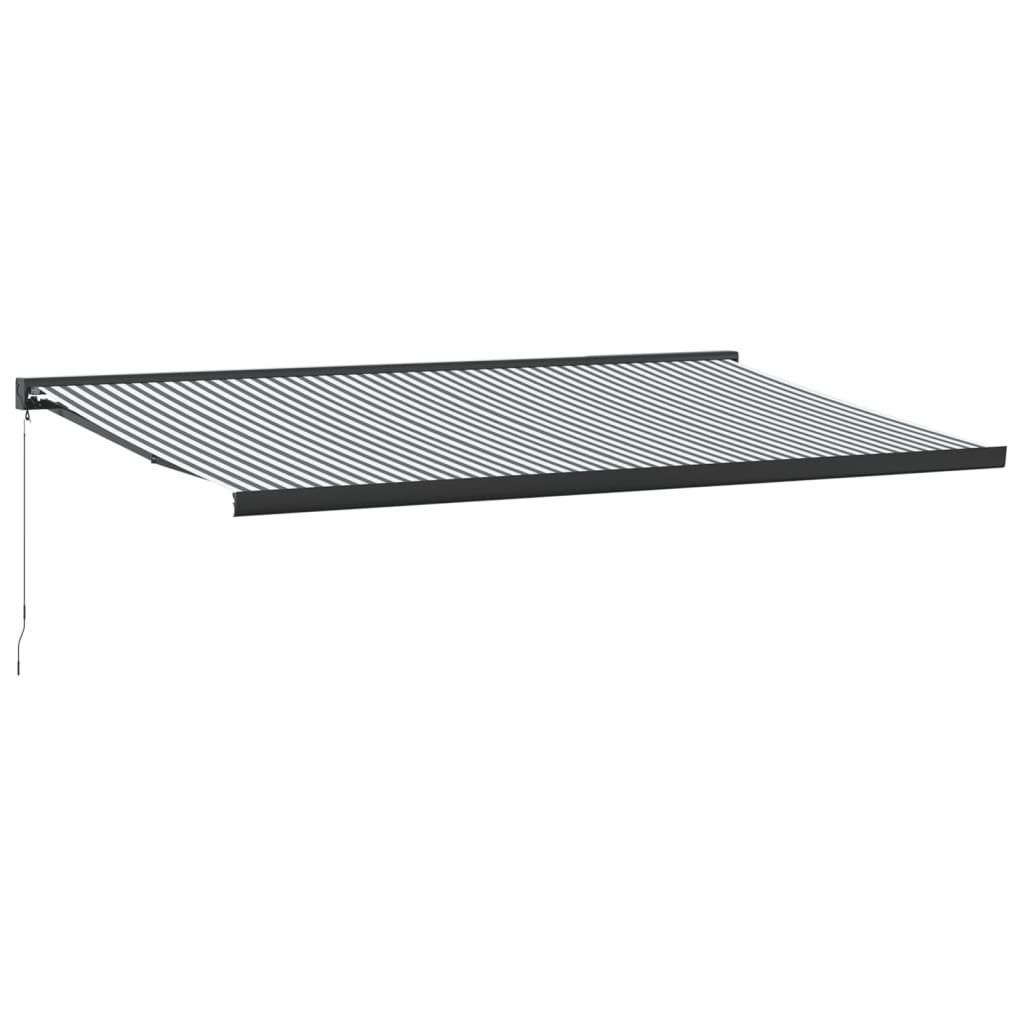 VidaXL Auvent extensible 5x3 m tissu et aluminium anthracite et blanc