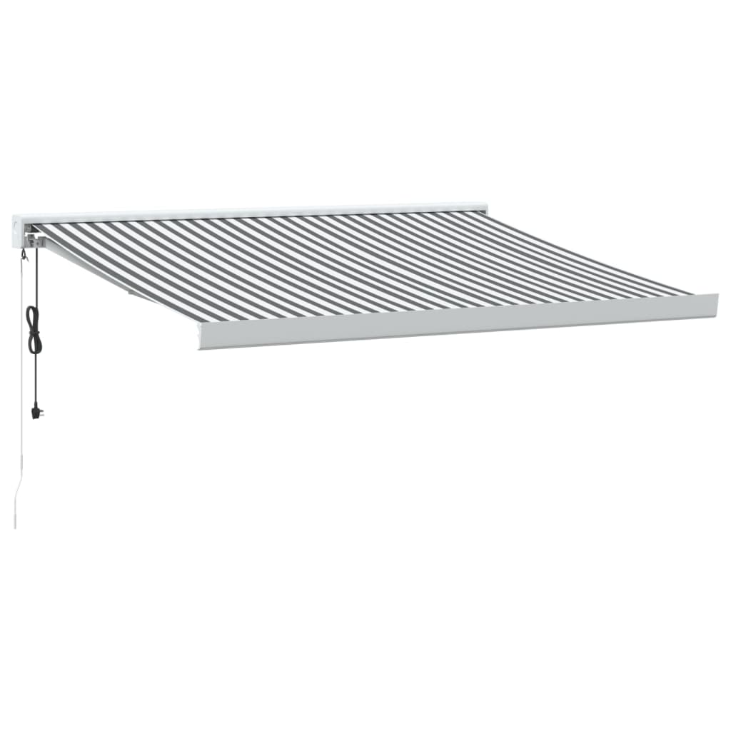 VidaXL Auvent extensible 3x2,5 m tissu et aluminium anthracite et blanc