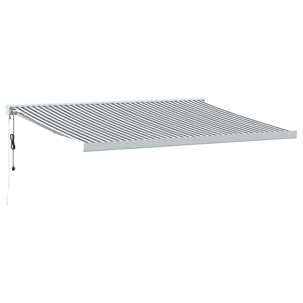 VidaXL Auvent extensible 4x3 m tissu et aluminium anthracite et blanc