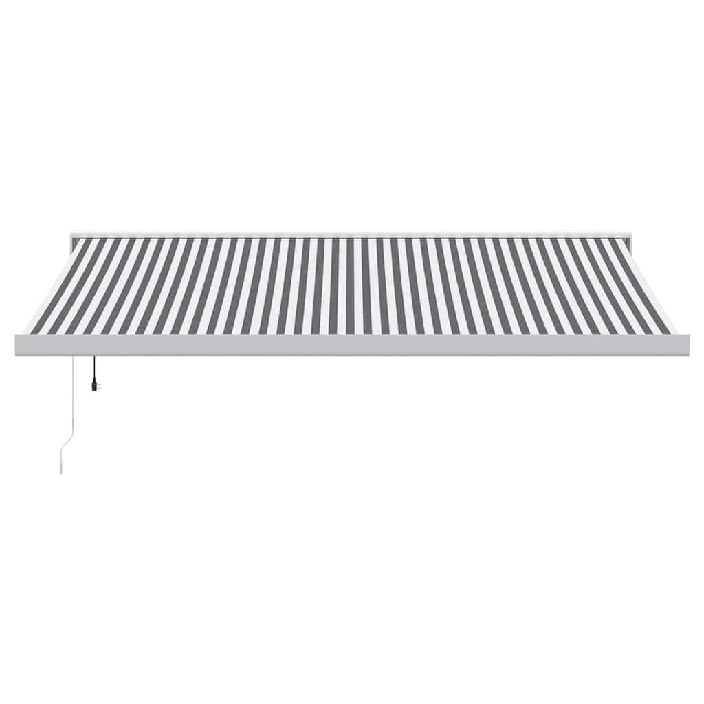 VidaXL Auvent extensible 4x3 m tissu et aluminium anthracite et blanc