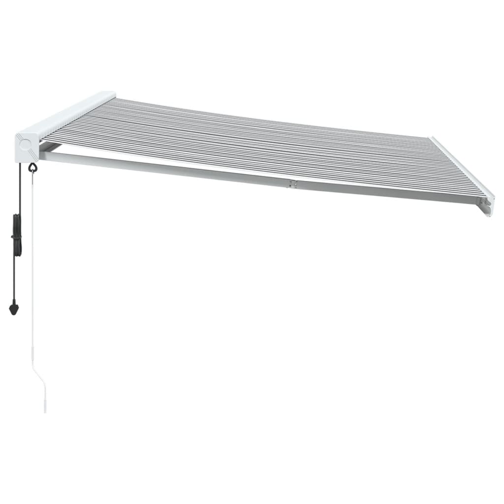 VidaXL Auvent extensible 4,5x3 m tissu et aluminium anthracite et blanc