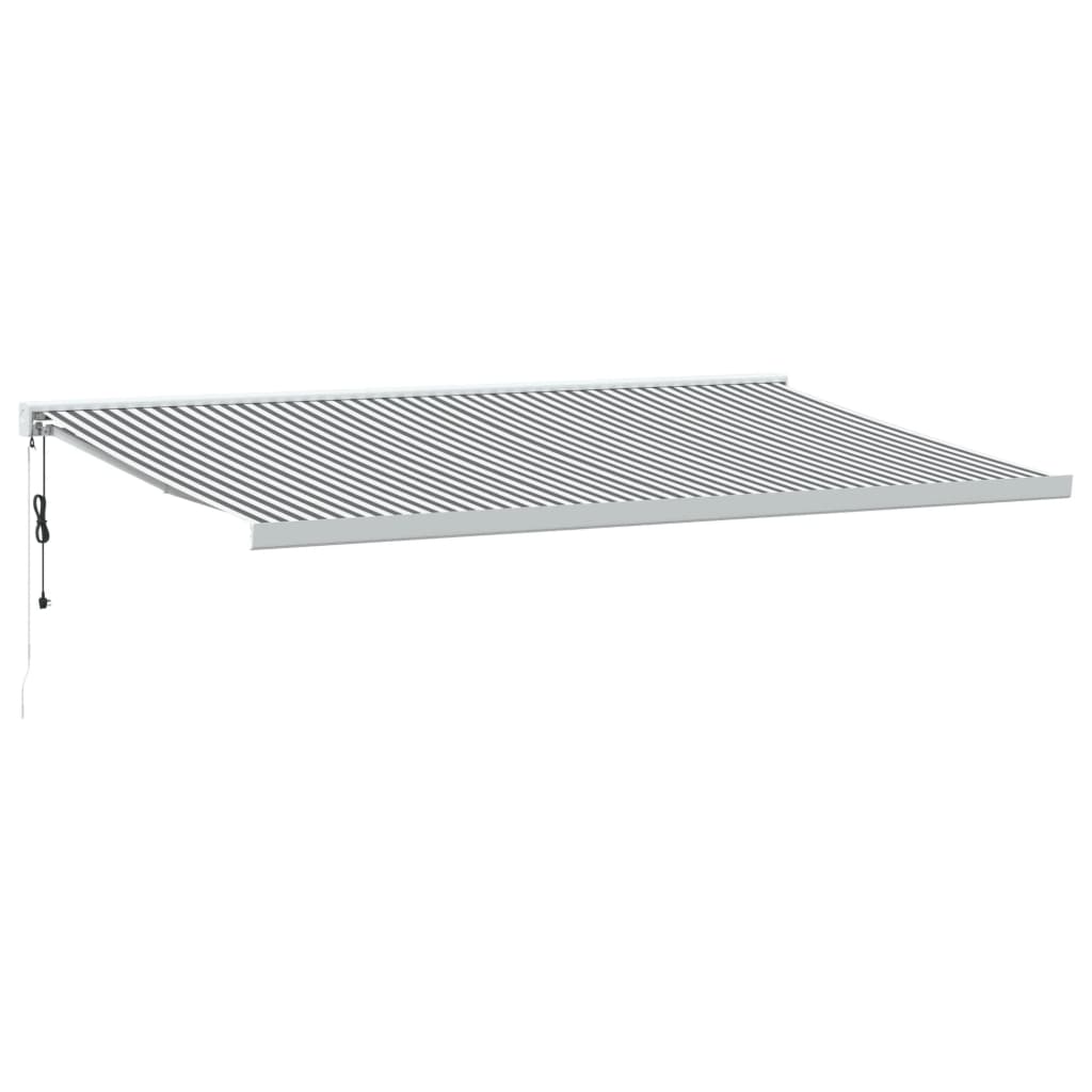 VidaXL Auvent extensible 5x3 m tissu et aluminium anthracite et blanc