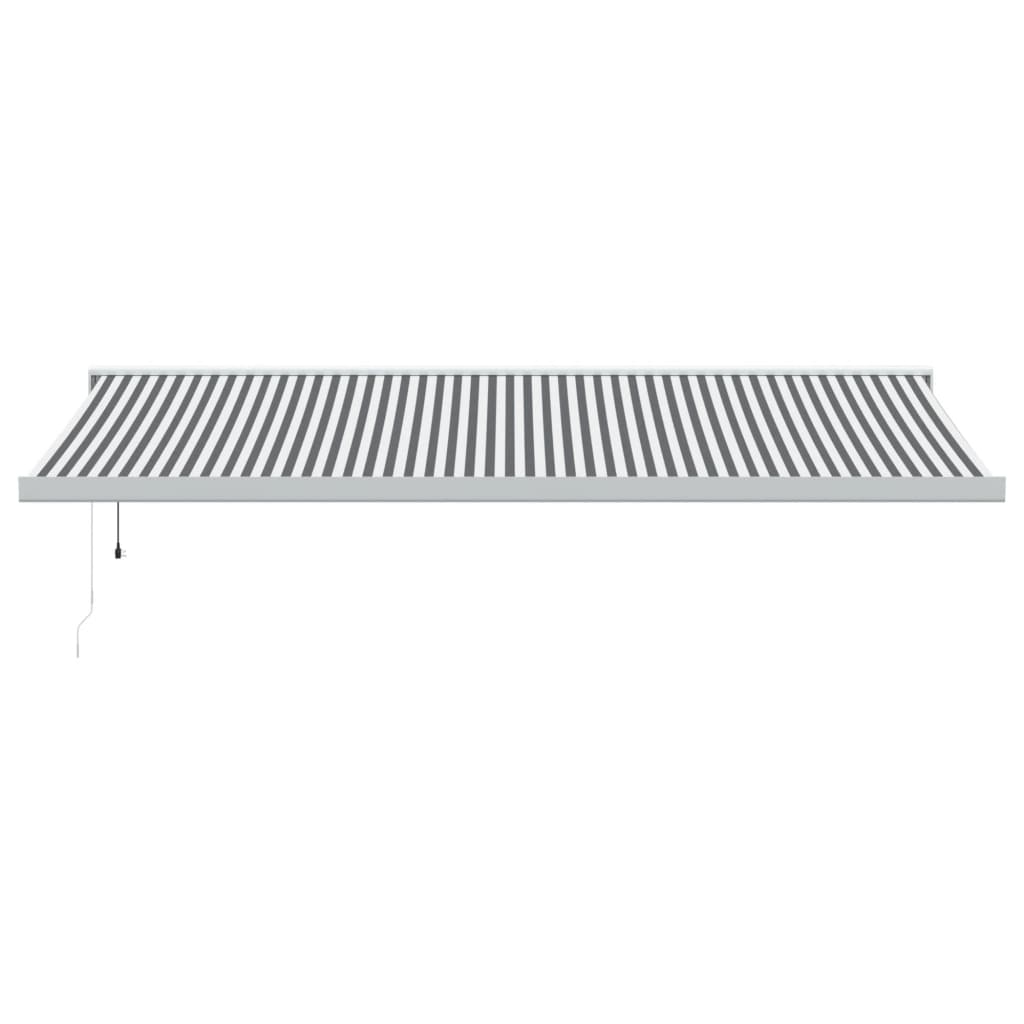VidaXL Auvent extensible 5x3 m tissu et aluminium anthracite et blanc