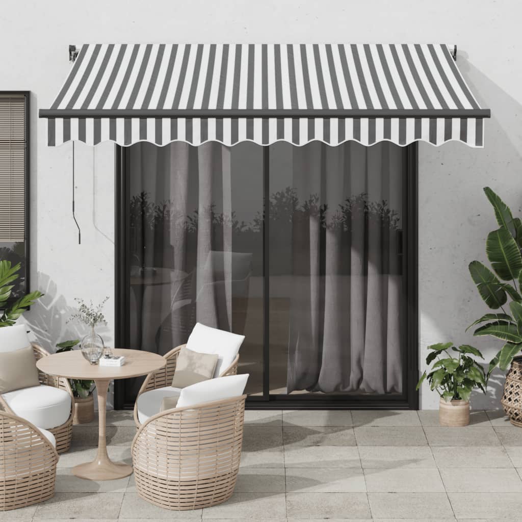 VidaXL Auvent extensible manuellement et LED 300x250 cm anthracite et blanc