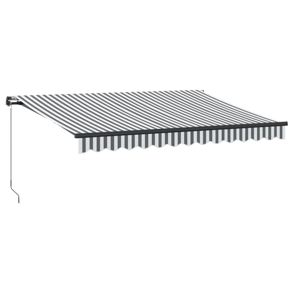 VidaXL Auvent extensible manuellement et LED 350x250 cm anthracite et blanc
