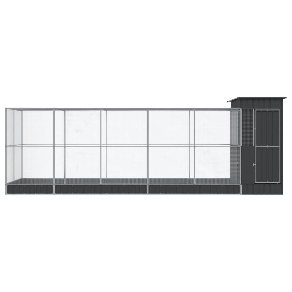 VidaXL Volière avec extension 623x203x216 cm acier argent