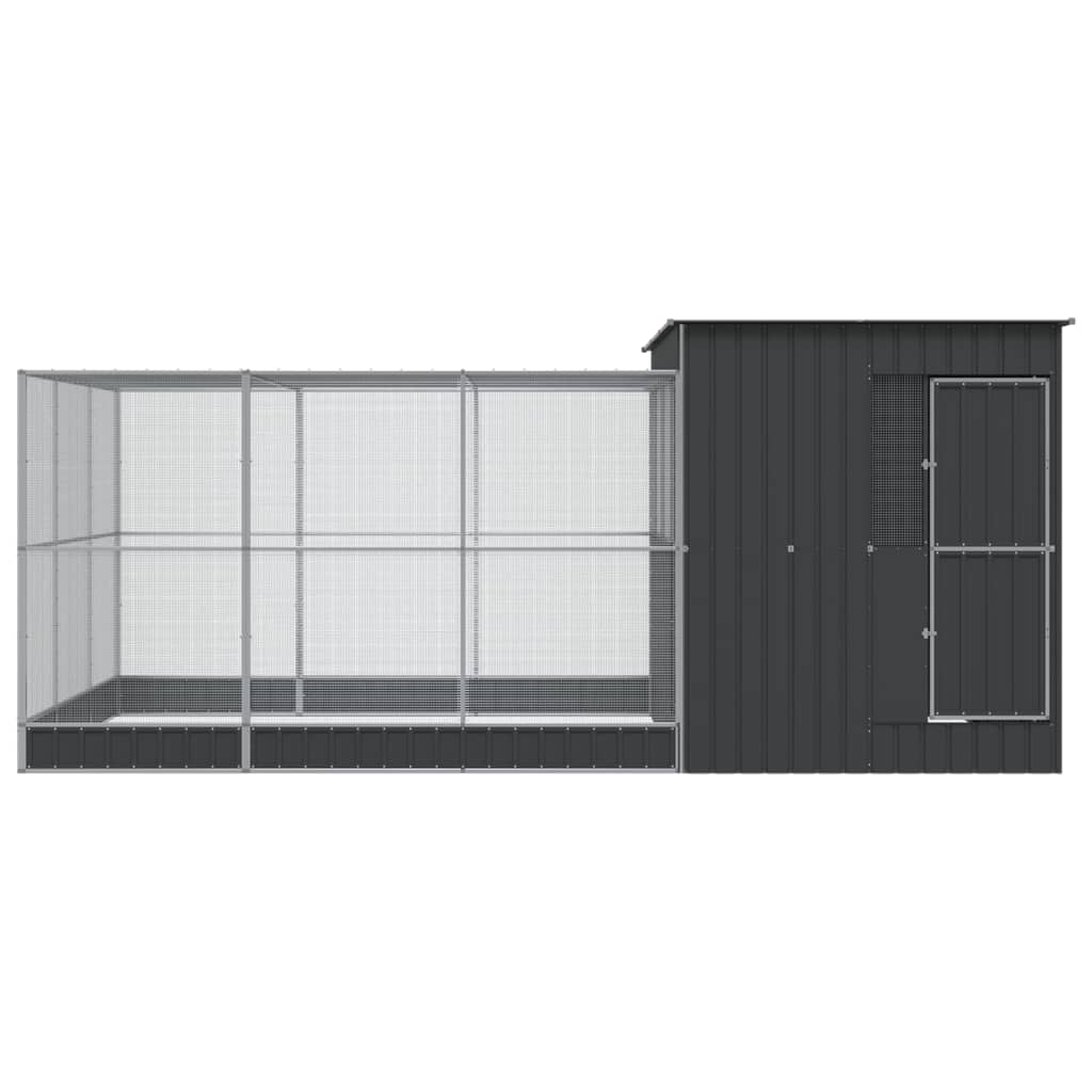 VidaXL Volière avec extension 497x303x216 cm acier argent