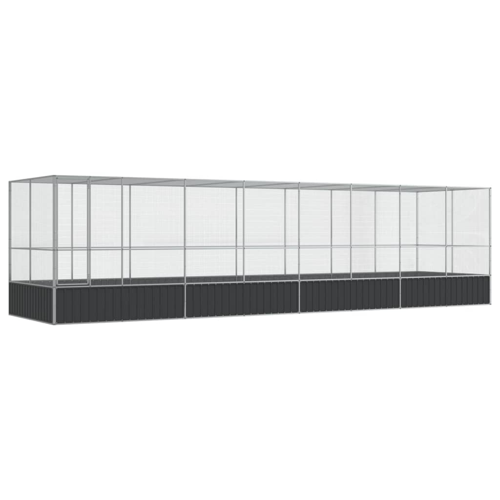 VidaXL Volière avec extension 832x207x212 m acier argent