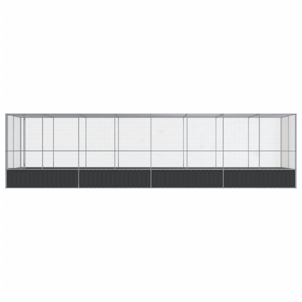 VidaXL Volière avec extension 832x207x212 m acier argent