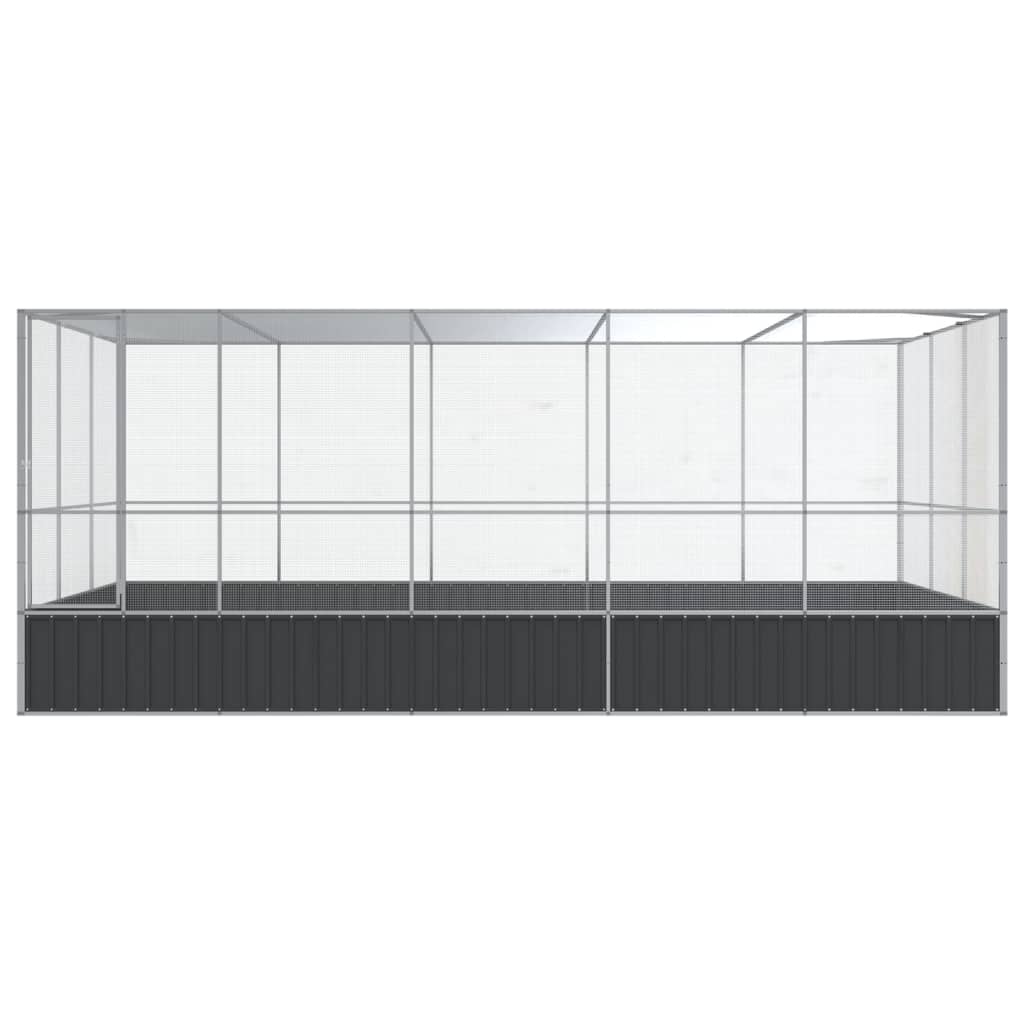 VidaXL Volière avec extension 518x307x212 m acier argent