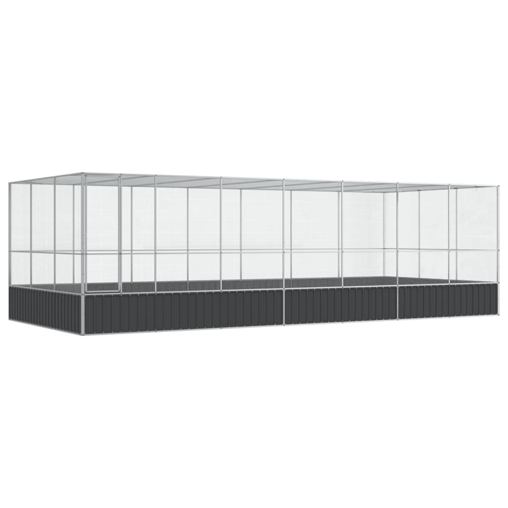VidaXL Volière avec extension 725x307x212 m acier argent