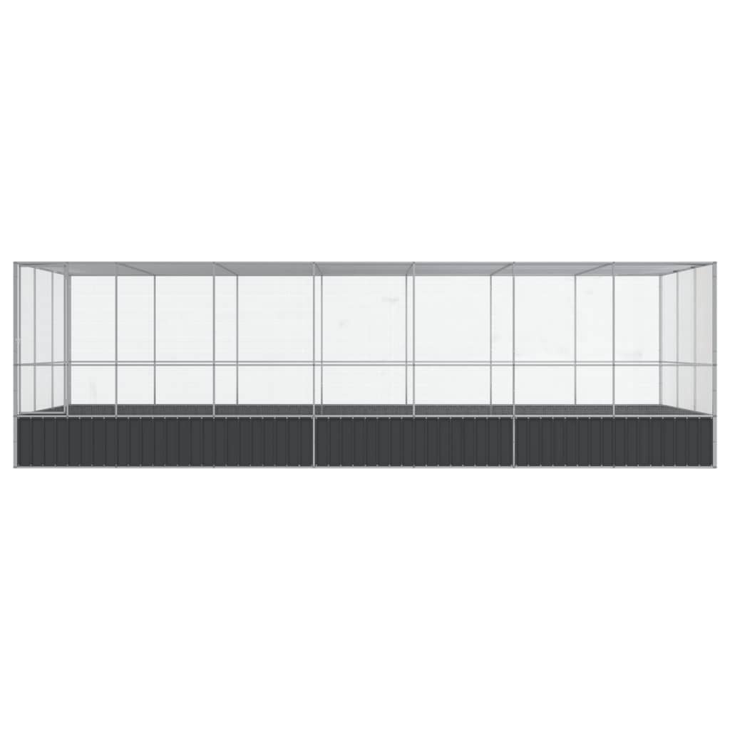 VidaXL Volière avec extension 725x307x212 m acier argent