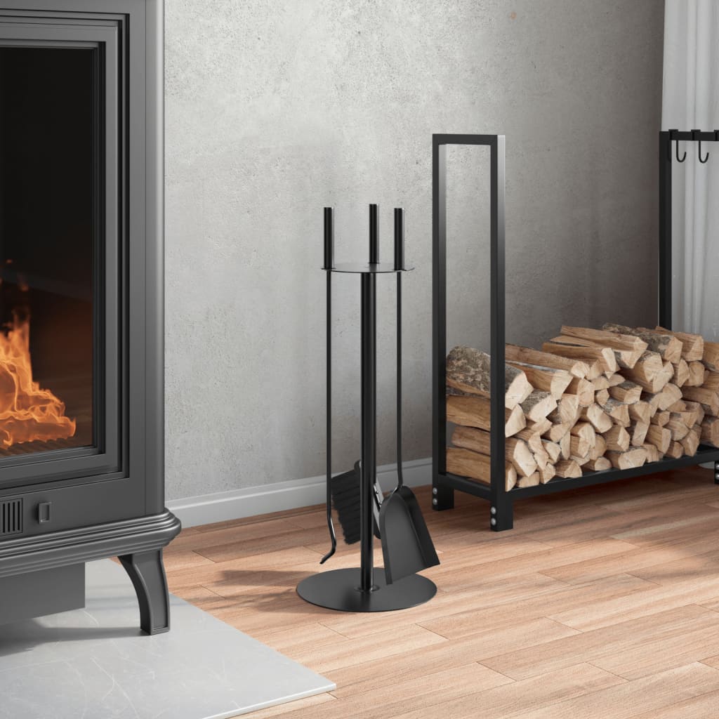 Vidaxxl ensemble d'outils de cheminée 4 pièces 22x59 cm acier