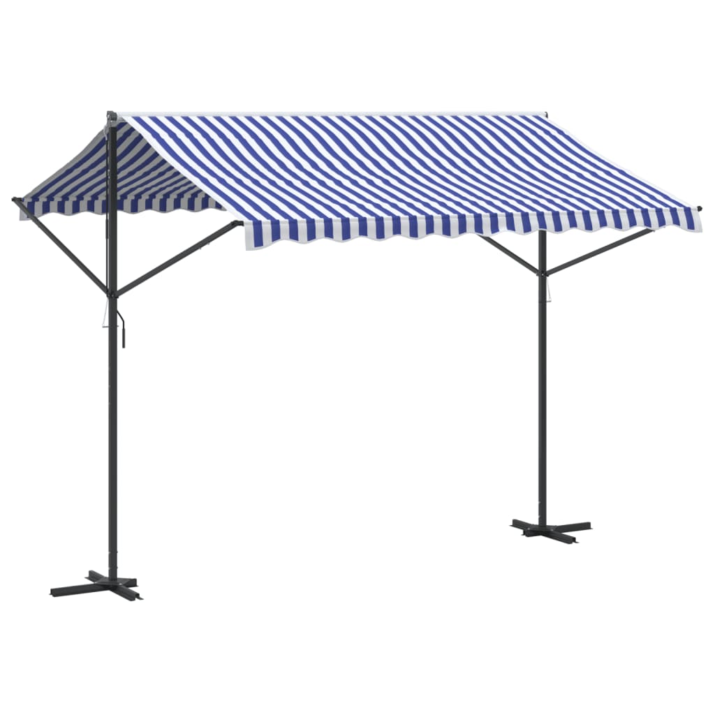 VidaXL Auvent autoportant 300x300 cm tissu et acier bleu et blanc
